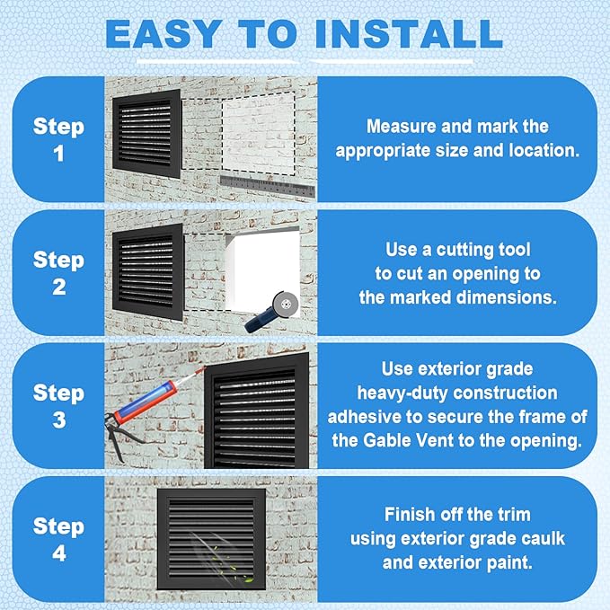 12" X 12" Gable Vent - Premium Aluminum, Sturdy & Stylish Shed Vents with Screen, Effectively Removing Heat and Humidity - Ideal for Ventilation in Houses [Vent Opening: 10" x 10"]