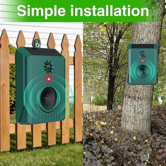 2026 Solar Ultrasonic Bird Repeller Outdoor Bird Deterrents for Outside Scare Birds Away,Waterproof Bird Repellent Devices&Goose Deterrent-Portable Design for Outside Patio Balconies Garden Farm 2Pcs
