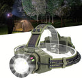 Rechargeable LED Headlamp, 2000LM Super Bright Head Lamp with Zoomable Lens, Tactical Hard Hat Light with Rear Safety Light, Waterproof for Camping, Running