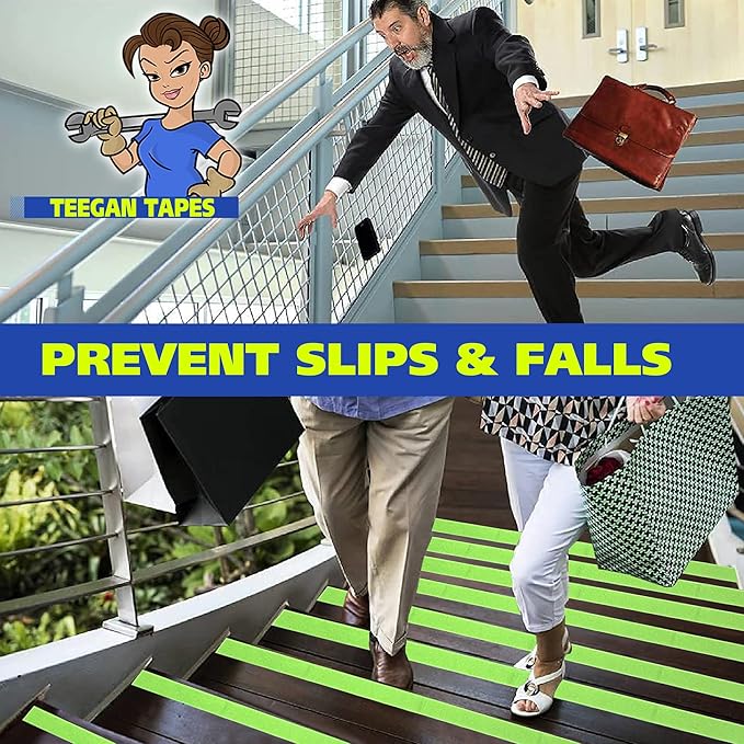 Gaffer Power Anti Slip Tape | Glow in The Dark | Non-Slip Safety Friction Tape | Waterproof Outdoor | Home, Commercial & Industrial Use, Stair Tread, Ladders | Clear Grip Tape | 2 in x 30 Ft