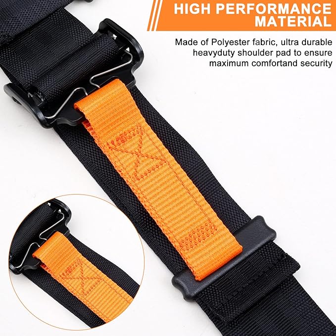 Yakitoko Universal 4 point Safety Harness Set 2inch Fits Go Kart,UTV,ATV,Racing Black