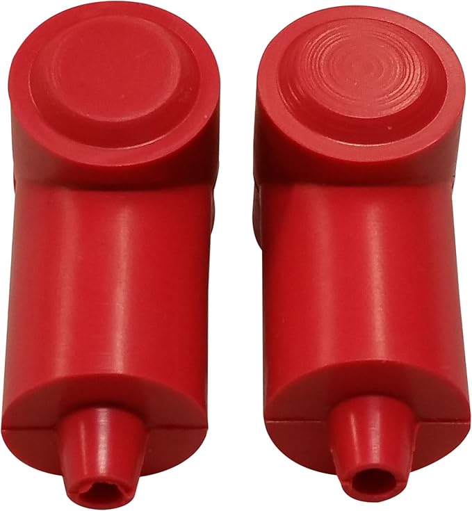 (Red) 1/4" Stud Terminal Cover - Electrical Battery Connection Insulator (2 Pack)