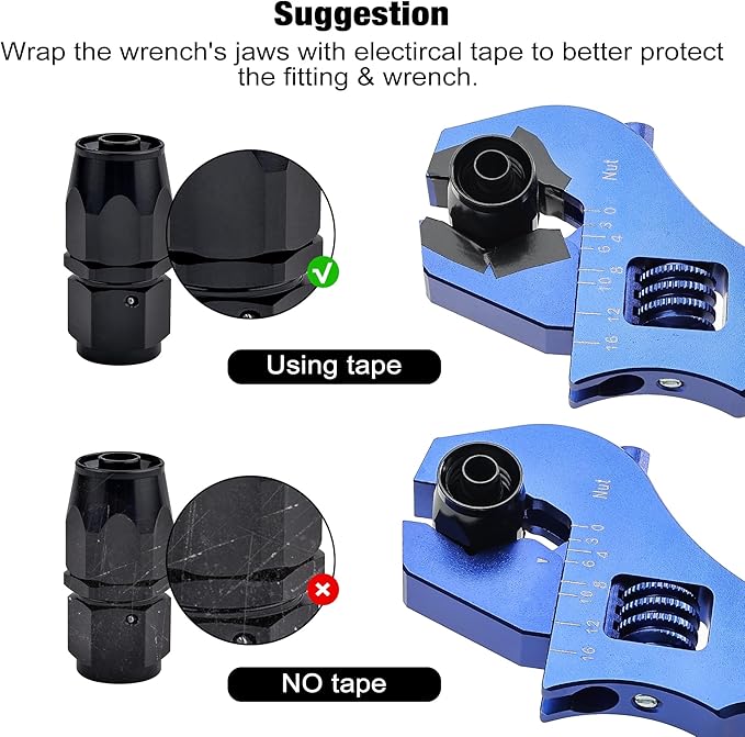 EVIL ENERGY AN Hose Fitting Adjustable Wrench Spanner Lightweight Aluminum 3AN-16AN Blue