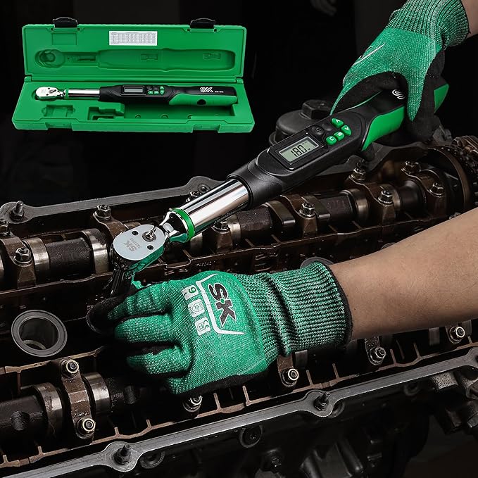 SK 3/8" Drive Digital Torque Wrench, 6.8 to 135 N-M, LED Display, Four Units of Measure & Flash Notification