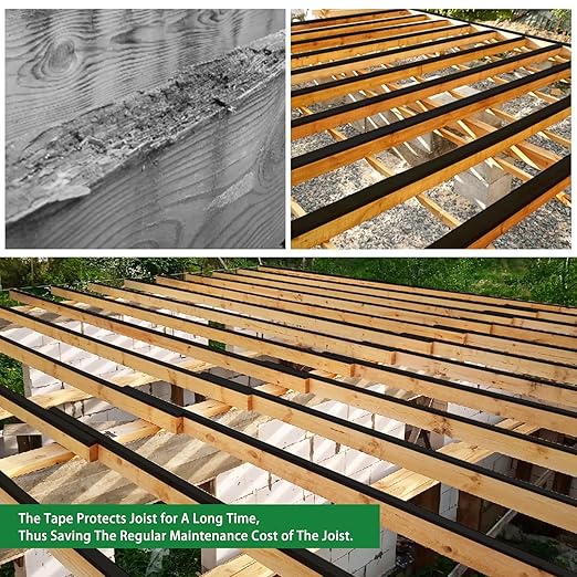 Butyl Tape, 4" X 50' Weather Resistant Deck Tape, Anti-Corrosion Flashing Tape for Decks, Beams and Wood (4 Rolls)