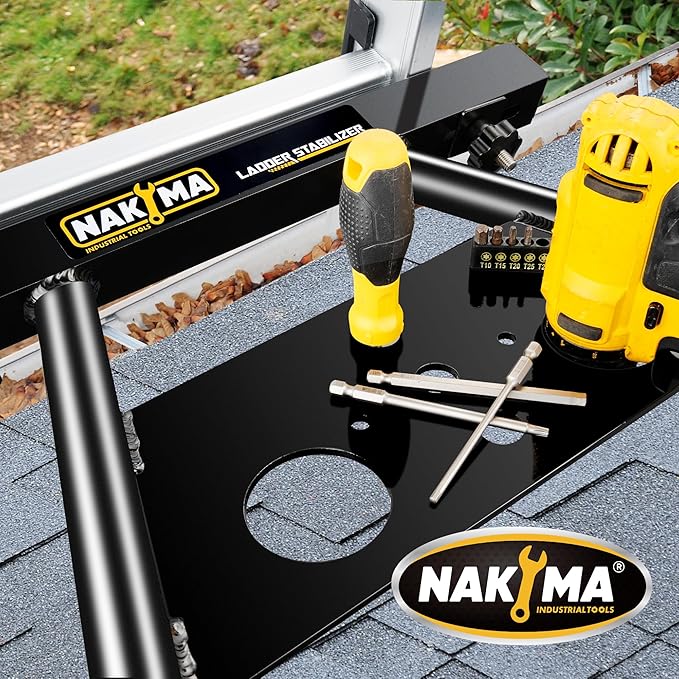 Ladder Stabilizer, Ladder Stabilizer for Roof, Wall Ladder Standoff Aviation Grade Aluminium, Adjustable Leg 22-29.5" Ladder Stabilizer withstands 300 LBS Weight Rating
