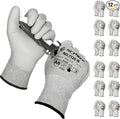 Schwer 12 Pairs Cut Resistant Gloves ANSI A6/A7 (Send Randomly) CR7120 Cut Proof Work Gloves, Touchscreen, for Men and Women Used for Woodworking, Glass Cutting, Construction, Cargo Handling, XS