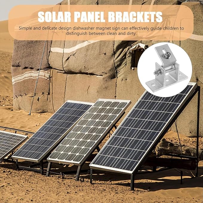4 Set Solar Panel Mounting Bracket Foot,Aluminum Alloy Solar PV Front Support Solar Panel Bracket Support Feet Suitable for Gird Roof Installation