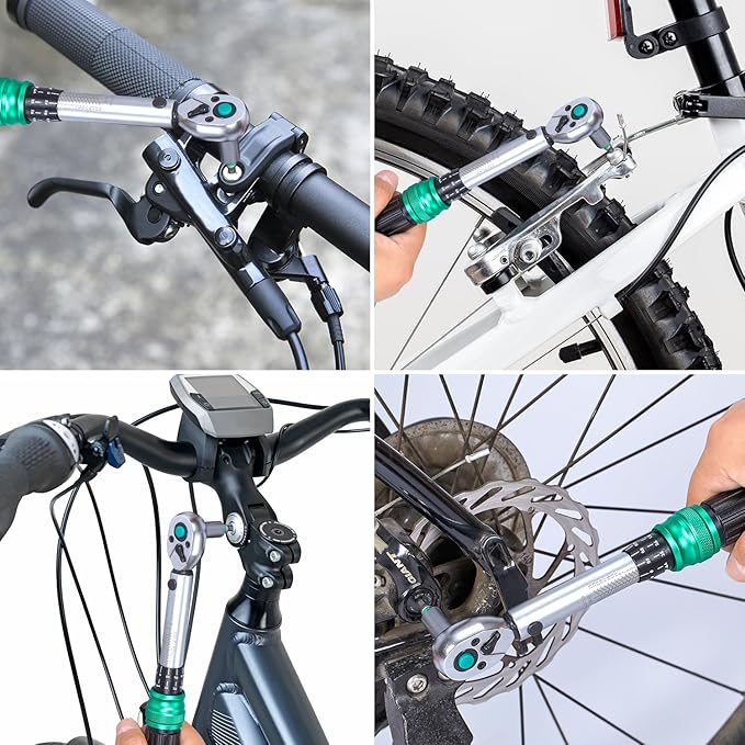 1/4" Bike Torque Wrench Set 45-Piece, 1-25 Nm, ±3% Accuracy - Fine 72-Tooth Head, Multi-Bit Drive Set, Sockets - Portable Bicycle Repair Tool Kit for Road/Mountain Bike, MTB, Cycling Maintenance