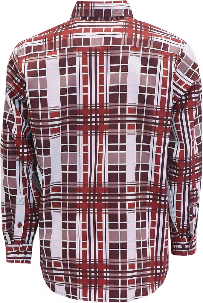 KONRECO FR Shirts for Men 100% Cotton 6.5oz Fire Resistant Lightweight Men's Plaid Work Shirts