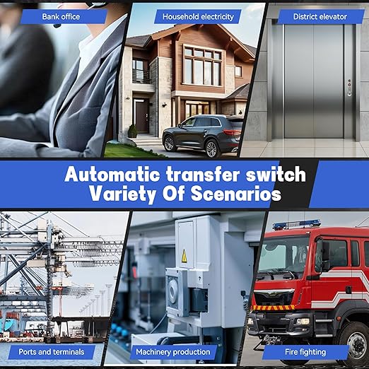 63A 110V Automatic Transfer Switch, 2P Dual Power Select Interruptor Electrical Changeover Switch with LED Display, Mini ATS Din Rail Mount, 50/60Hz CE Certified for Backup Power