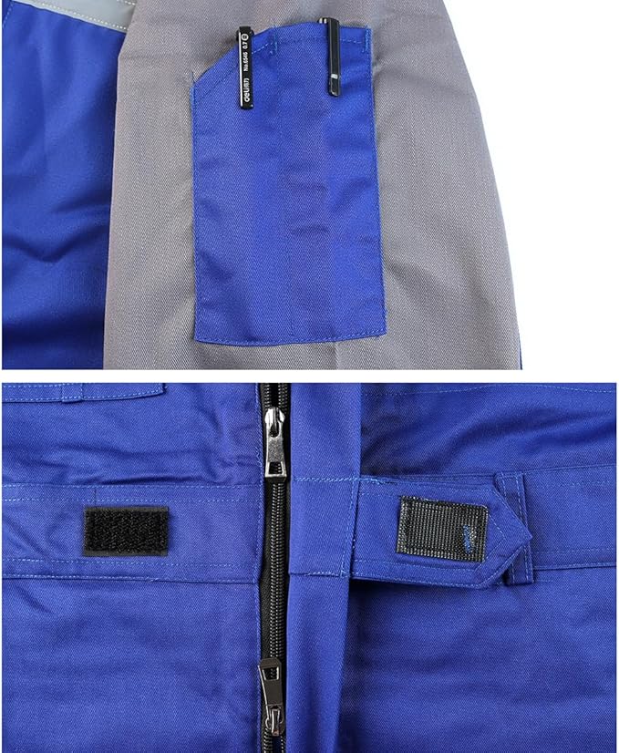 Mens Reflective Coverall Work Mechanics Coverall Work Suit Hi Vis Jumpsuit Bicolor Overalls