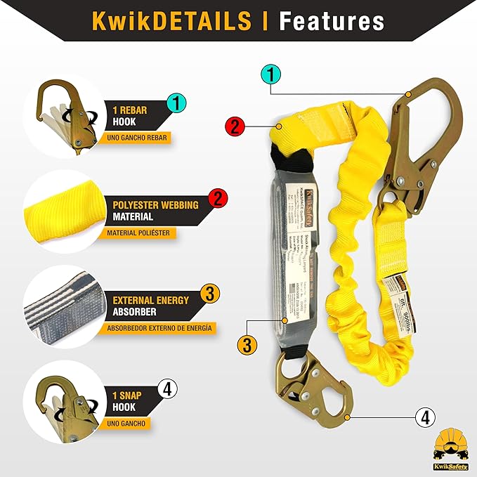 KwikSafety - Charlotte, NC - HURRICANE Safety Harness [3 D-RINGS, BACK SUPPORT] ANSI Tested OSHA Compliant