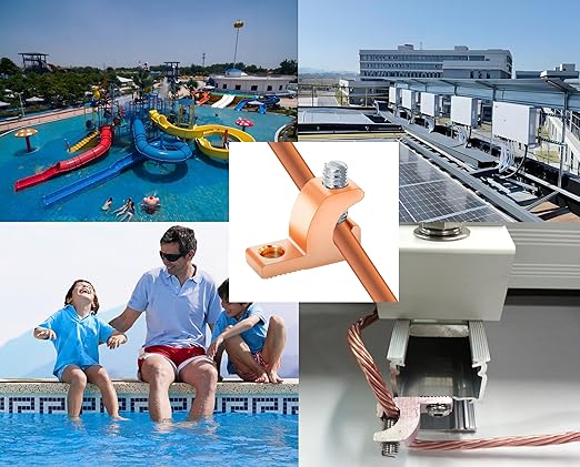 Copper-Aluminium Alloy Clad Technology Lay in Connector, Swimming Pool Bonding Grounding Lay-in Lug(CU-ALU Alloy Lay-in-Lug, 10PCS)