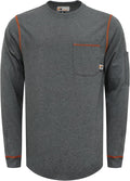 VATRENUS FR Shirts Crewneck 5.5oz Lightweight Flame Resistant 100% Cotton Men's Pre-Washed Fire Retardant Workwear