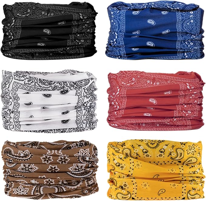 Venswell Neck Gaiter Face Mask Men Women,Seamless Bandana Rave Face Cover Scarf Mask,Balaclava,Headband, Head Wrap,Headwear