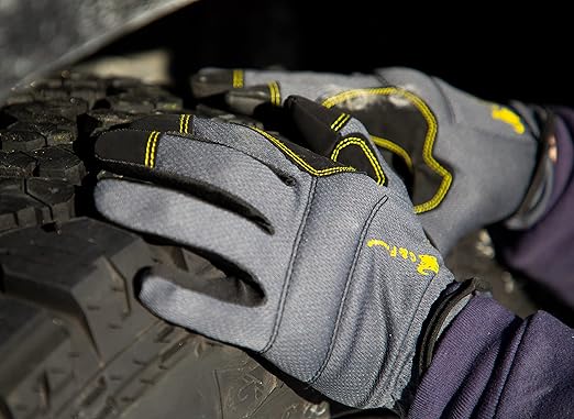 G & F Products unisex adult All Purpose Utility Work Gloves High Performance Mechanics Gloves assorted colors 3 Pair Value Pack, Black, Grey, Blue, Large Pack of US