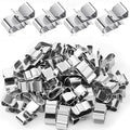 Altivox 100 Pcs 304 Stainless Steel U-Shape Wire Clips, 6mm-6.5mm, Double Wire Trailer Clips, Silver, Perfect for Wiring, Trailers, Boats, Offices