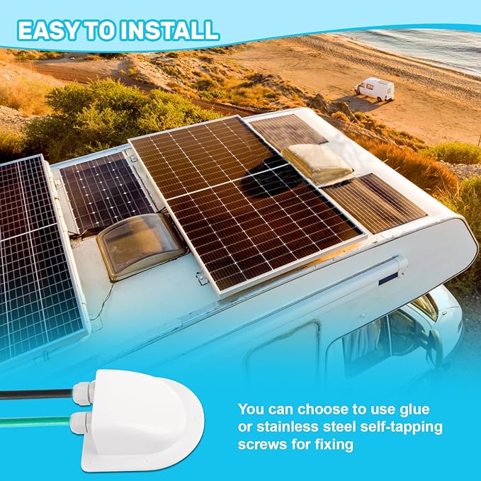 Waterproof ABS Solar Dual Cable Introduction Gland Box, Suitable for Double Cable Waterproof Protection Shell of Solar Panels in RVs, Boats, Roofs, and Engine Rooms 2 Pack (White)