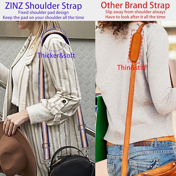 ZINZ Bag Shoulder Strap, Padded Adjustable Shoulder Strap Replacement
