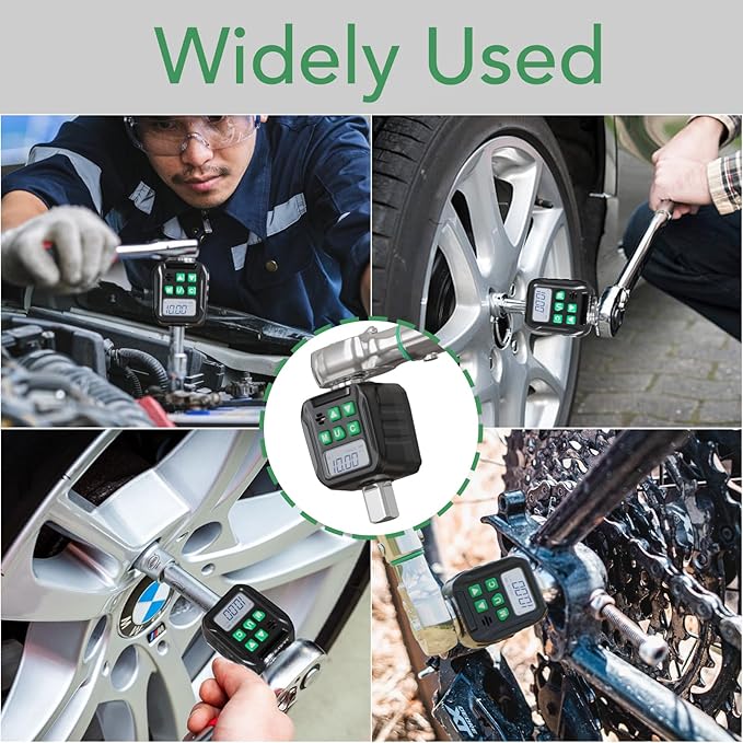 Digital Torque Wrench Adapter Set 1/2" Drive,Electric Wrenches,Snap on Digital Inch Pound Torque Wrench,1/4",3/8" Torque Adapter for Car,Motorcycle & Automotive (7.4-147.5 Ft-lb/10-200 Nm)