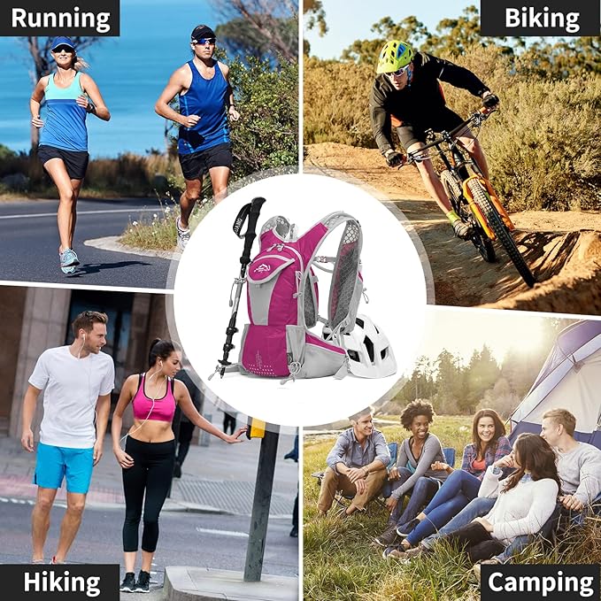 IX INOXTO Hydration Pack Backpack, Lightweight Water Backpack with 2L Hydration Bladder Daypack for Men Women,Running Hydration Vest for Trail Running Hiking Cycling Race Climbing