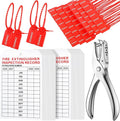 Chunful 101 Pieces Monthly Fire Extinguisher Inspection Tags 2026 to 2029 Plastic Maintenance Record Tags 5 x 3.25 Inch with Hole Puncher Adjustable Wire Ties Tamper Seals Numbered Security(White)