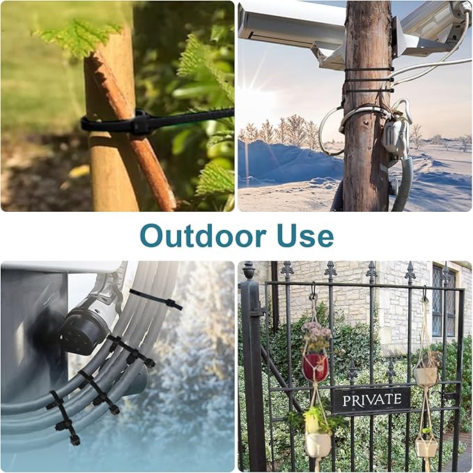 Zip Ties 6 inch (2000 Pack), 25 lb, Black Wire Ties, UV Resistant Cable Ties for Outdoor Use, LOCKLOCK