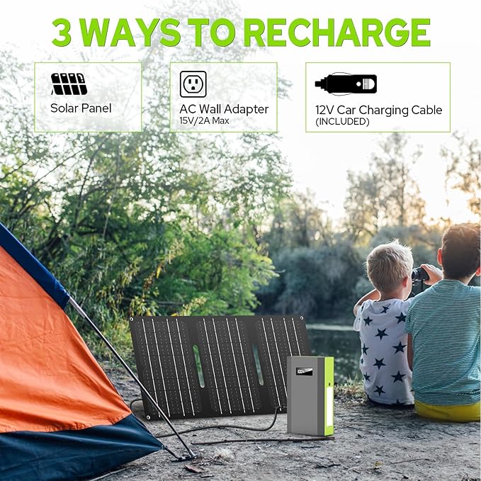 ZeroKor Portable Power Bank with AC Outlet, 65W External Battery Pack 23400mAh Portable Laptop Charger Portable Power Source Backup for Outdoor Tent Camping Home Office Smart Devices -Green