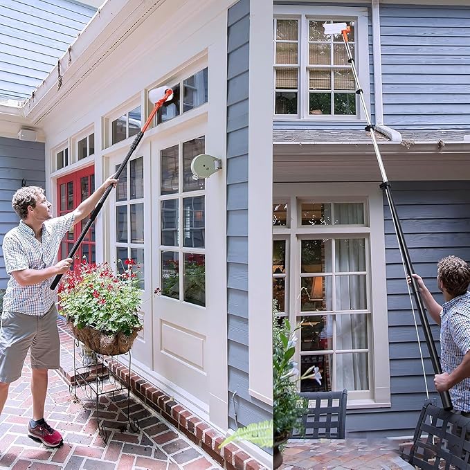 Solar Panel Cleaning Brush and Pole-Replacement Cleaning Brush Head for Solar Panlel, Outside High Window, Roof (White)