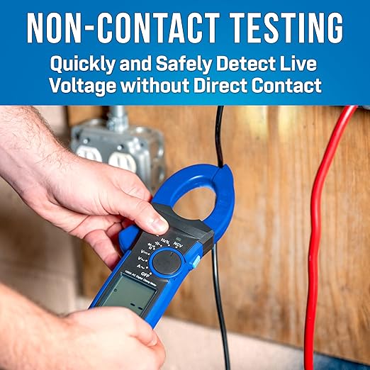 Jonard Tools ACM-1000 Digital Clamp Meter, 1000V/1000A TRMS Multimeter with 45mm Clamp, Non-Contact Voltage Tester, Measures AC/DC Voltage, Current, Continuity, Frequency, Capacitance