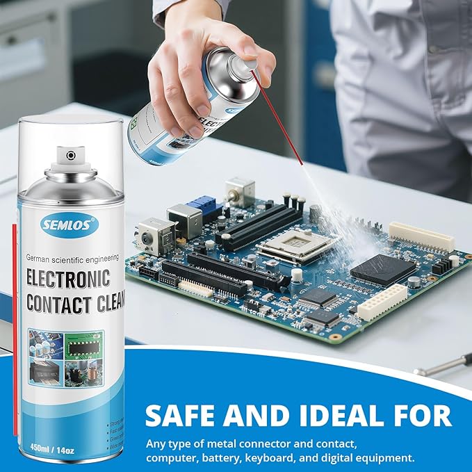 Semlos Electrical Contact Cleaner for Battery, Circuit Boards, 14 oz, 2 Packs