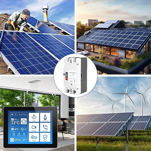 Yosoo Health Gear Dc Circuit Breaker 2p Plastic Case Circuit Breaker Solar Switch 500v 160a, Suitable for Solar Panel Power Grid System