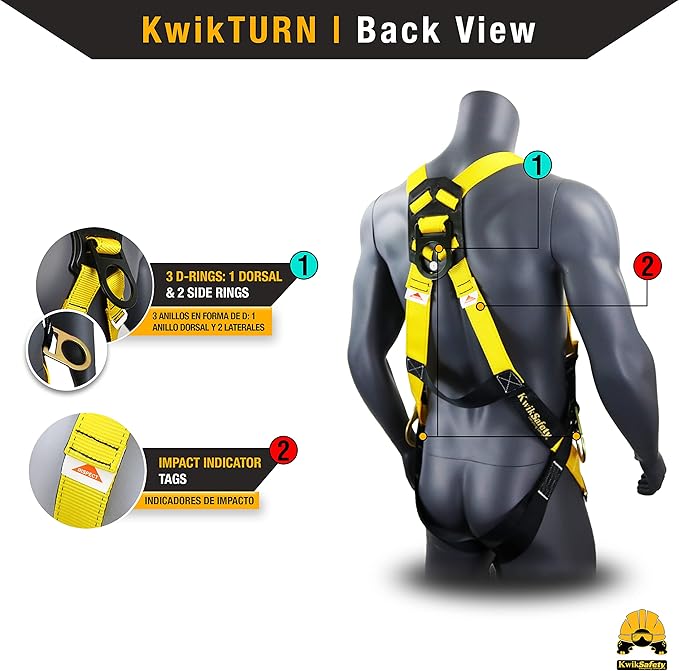 KwikSafety - Charlotte, NC - RATTLER [COMBO] 6 ft Safety Lanyard, 3 D-Ring Safety Harness, Tool Lanyard, ANSI Single Leg Shock Absorbing Lanyard Snap Hooks Fall Protection