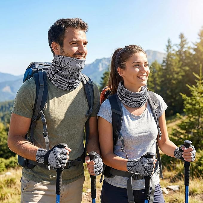 UPF 50 Sun Protection Neck Gaiter - 13-in-1 Multifunctional Face Cover for Hiking, Fishing, Cycling
