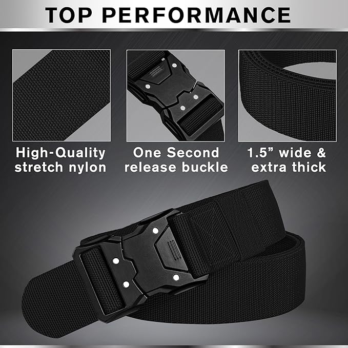 TECEUM Tactical Belt – Heavy-Duty & Quick Release – Military, Work, Rigger, Duty & Utility Belt for Men