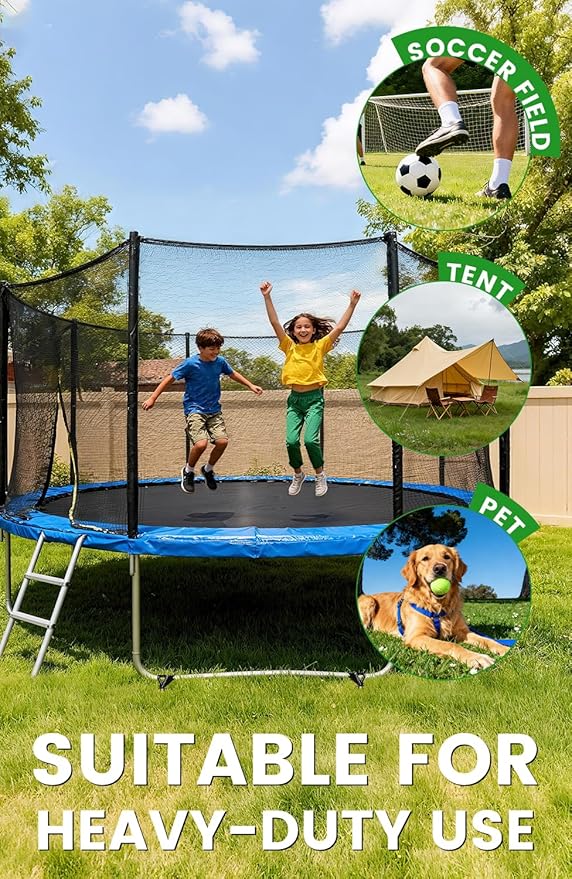 26-Inch Ground Anchors Heavy Duty, Trampoline Stakes Anchors Screw-in for High Wind, Earth Anchor with Strong Straps for Swing Sets, Trampolines, Mobile Home, Sheds, Carports(4x26in)