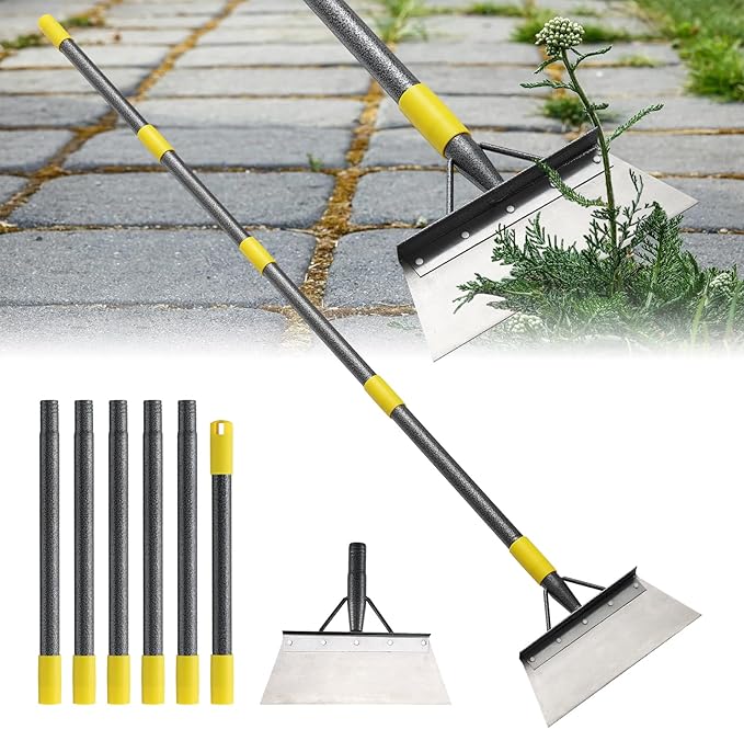 Garden Flat Shovel - Floor Scraper, 60" Multifunctional Garden Cleaning Shovels, Heavy Duty Floor Scrapers Long Handle,Metal Weeding Scraper for Lawn Edging, Snow Ice Removal,Snow Ice Scraper