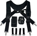 Tool Belt Suspenders for Work Belt Heavy Duty Padded with Magnetic WristBand Attachment Loops for Men