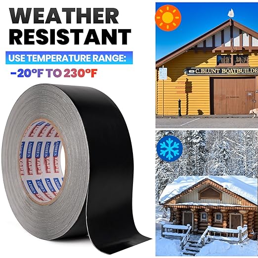 ADHES Deck Joist Tape, 2" x 16', 4 Rolls Weather Resistance & Waterproof Butyl Joist Tape for Decking, Deck Flashing Tape, Ideal for Wood Decks Beams Roof, Outdoor Construction Use