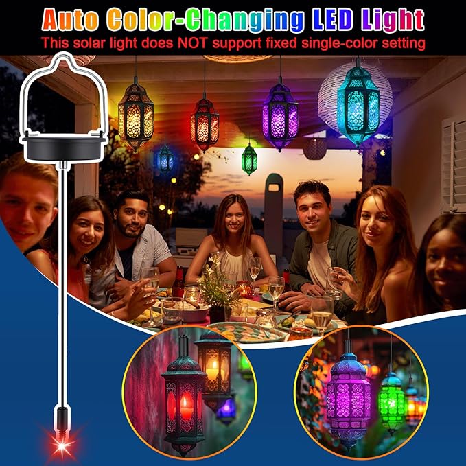 Kingdder 12 Pack Solar Light Replacement Top, 3 Inch Solar Lantern Replacement Lid with 600mah Rechargeable Battery, Waterproof Hanging Lamp Parts for Outdoor Patio Garden (Colorful Lights)