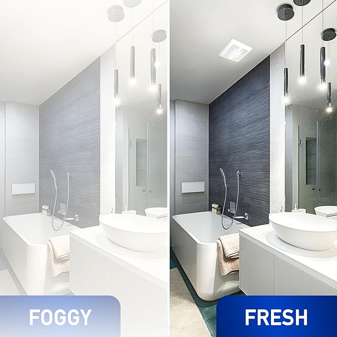 Panasonic WhisperValue Ceiling/Wall Mount Bathroom Exhaust Fan with Dimmable LED Light, 50-80-100 CFM, FV-0510VSL1