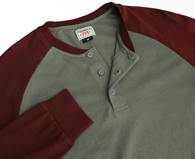 TICOMELA FR T Shirt Flame Resistant Shirt 5.5oz 100% Cotton Light Weight Workwear Men's Long Sleeve Henley Shirts