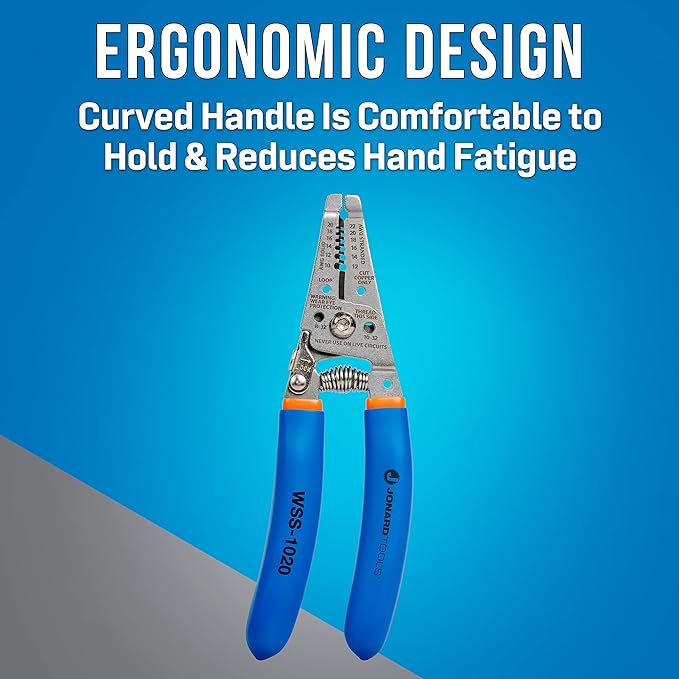 Jonard Tools WSS-1020 Stainless Steel Curved Wire Stripper, 10-20 AWG
