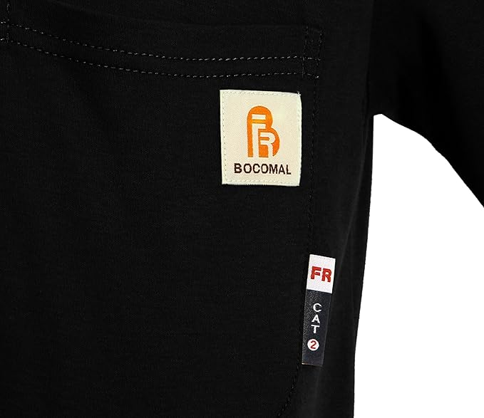 BOCOMAL FR Shirts Flame Resistant Shirt 5.5oz 100% Cotton Light Weight CAT2 Fire Retardant Henley Shirts