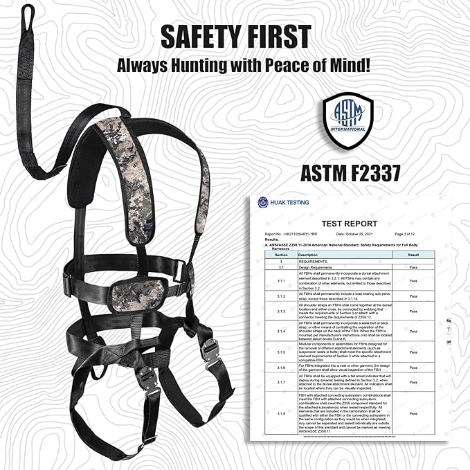 skiguard Tree Stand Safety Harness: Adjustable Bow-Hunter Harness for Tree-Stand Hunting, Treestand Safety Hunting Harnesses