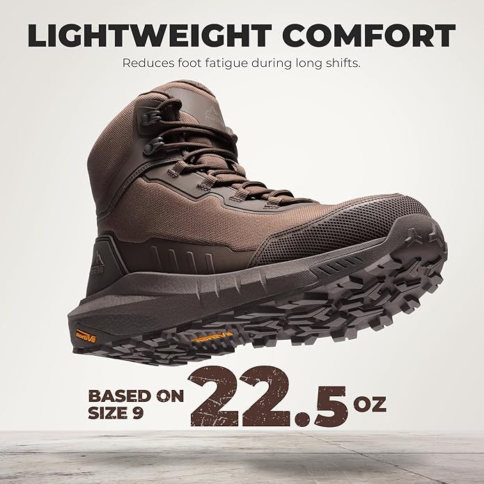 NORTIV 8 Composite Toe Boots for Men ASTM F2413-24 Safety Work Boots Lightweight Anti-Fatigue Non-Slip with Zipper for Warehouse Construction, Terrascope-nano