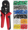 801PCS Ferrule Crimping Tool Kit, AWG23-7 Self-adjustable Ratchet Wire Crimping Tool Kit Crimper Plier Set with 800PCS Wire Terminals Crimping Connectors Wire End Ferrules Terminals