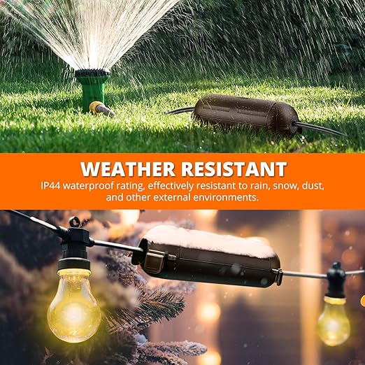 QUOBAS 5 Pack Outdoor Electrical Box, Waterproof Extension Cord Cover，Weatherproof Connection Box with Sealing Gasket for Outlets, Plugs, Christmas Lights & Power Tools, Brown