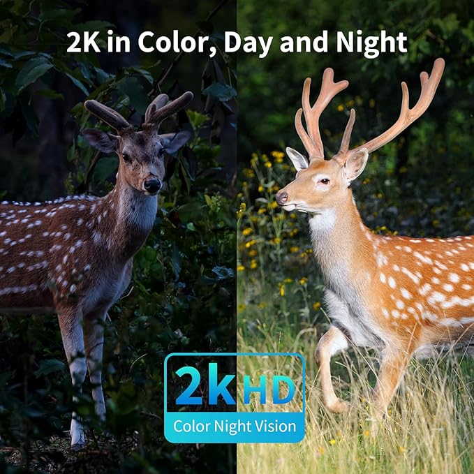 4G LTE Cellular Security Camera, 2 Pack Solar Powered Outdoor Cameras No WiFi Needed for Farm&Ranch, 360° View, 2K Night Vision, Includes SIM Card(Support Verizon/AT&T/T-Mobile) - White